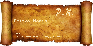 Petrov Mária névjegykártya